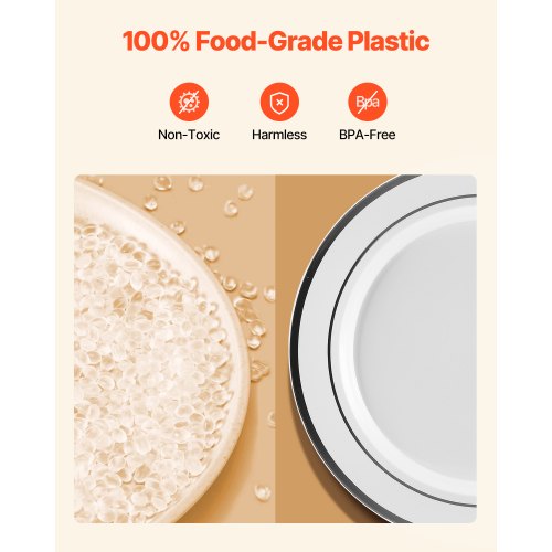 Plastic Disposable Plates 350 Pcs Plastic Dinnerware Set Include 50 Dinner