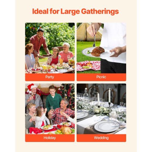 Plastic Disposable Plates 350 Pcs Plastic Dinnerware Set Include 50 Dinner