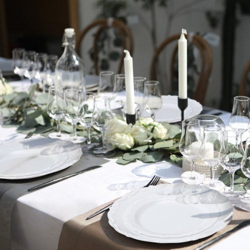 Plastic Disposable Plates 100 Pcs White Plastic Plates Heavy Duty Plastic