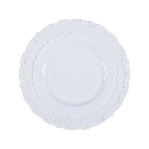 Plastic Disposable Plates 100 Pcs White Plastic Plates Heavy Duty Plastic