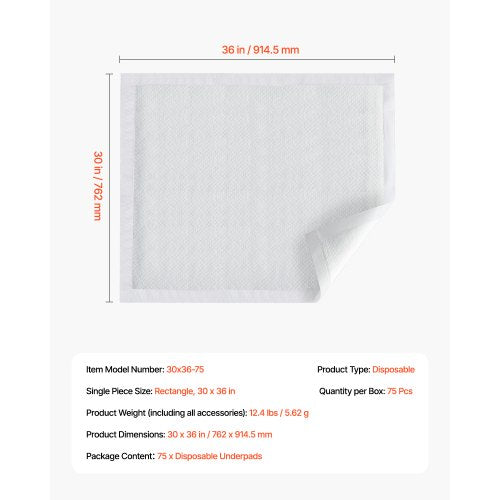 Disposable Underpads 30 x 36 Incontinence Bed Pads Super Absorbent Chux