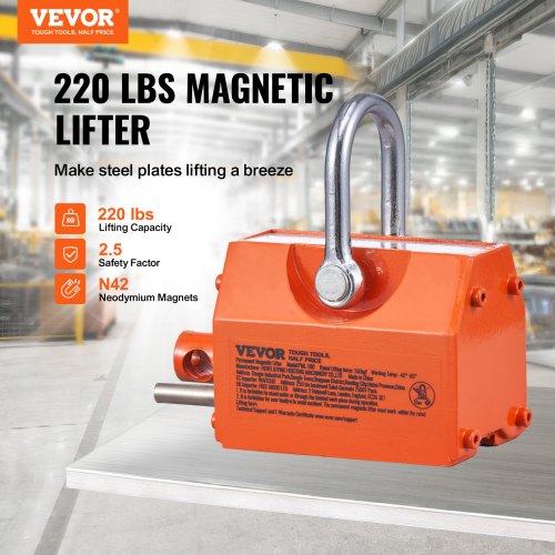 Magnetic Lifter 220 lbs100 kg Pulling Capacity 25 Safety Factor