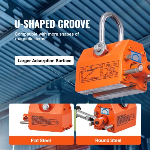 Magnetic Lifter 220 lbs100 kg Pulling Capacity 25 Safety Factor