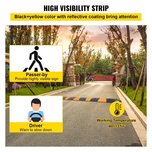 Rubber Traffic Calming Device Single Unit with Dual Channels 72 Length