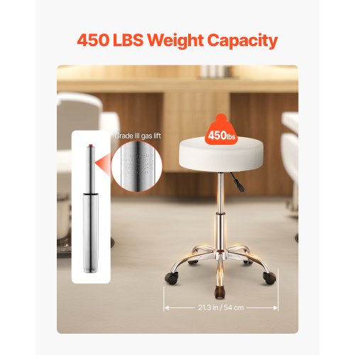 Rolling Stool with Wheels 450 LBS Weight Capacity Round Rolling Stool