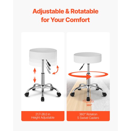 Rolling Stool with Wheels 450 LBS Weight Capacity Round Rolling Stool