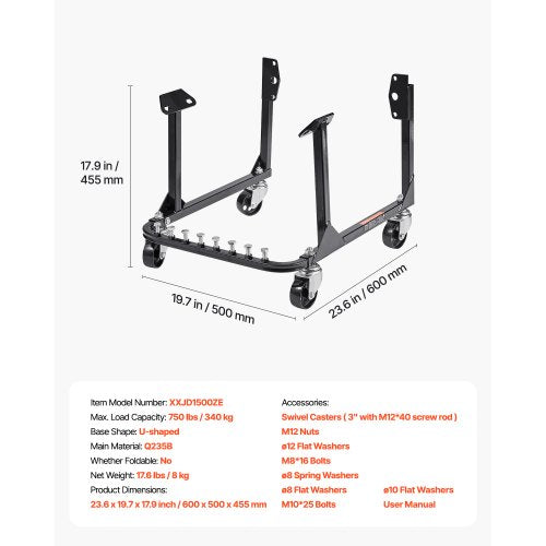 Engine Stand 750 LBS Load Capacity Engine Motor Stand HeavyDuty Steel