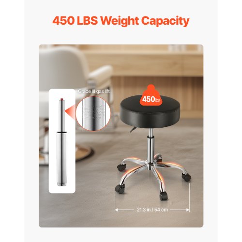 Rolling Stool with Wheels 450 LBS Weight Capacity Round Rolling Stool