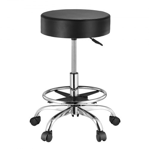 Rolling Stool with Foot Rest and Wheels 450 LBS Weight Capacity Round