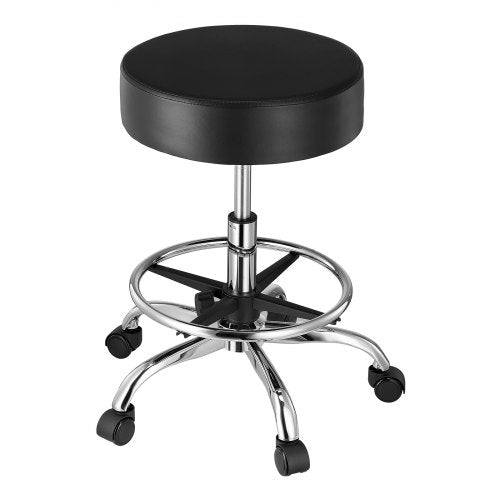 Rolling Stool with Foot Rest and Wheels 450 LBS Weight Capacity Round