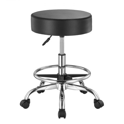 Rolling Stool with Foot Rest and Wheels 450 LBS Weight Capacity Round