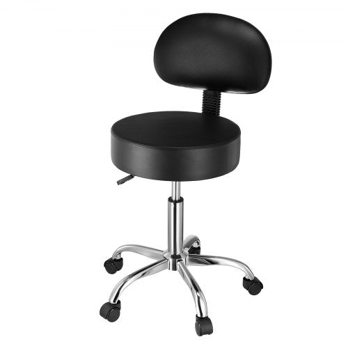 Rolling Stool with Back Support and Wheels 450 LBS Weight Capacity Round