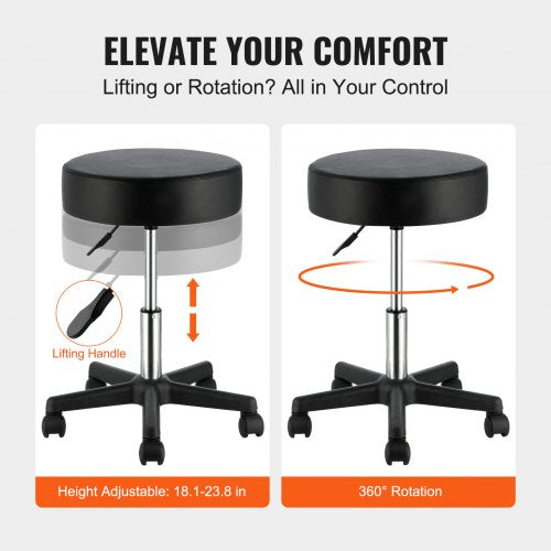 Rolling Stools with Wheels 400 LBS Weight Capacity Adjustable Height Stool