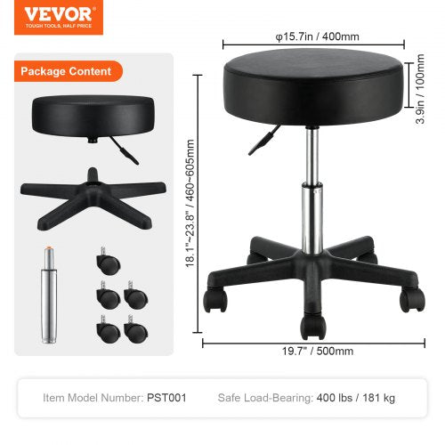 Rolling Stools with Wheels 400 LBS Weight Capacity Adjustable Height Stool