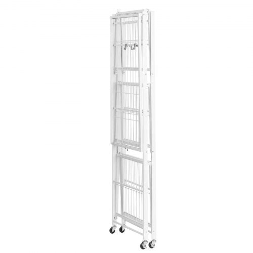 4Tier Foldable Storage Shelf 36W x 21D x 60 H Inch Folding Metal Rack