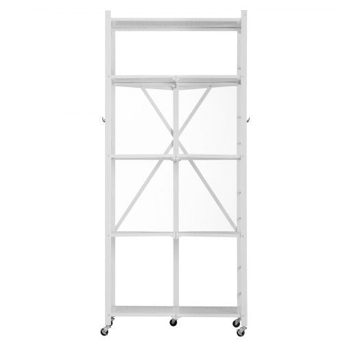5Tier Foldable Storage Shelf 28 W x 15D x 64H Inch Folding Metal Rack