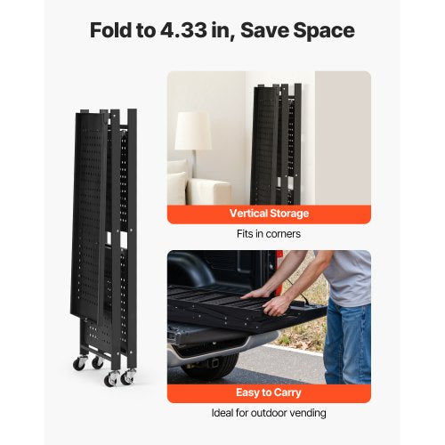 3Tier Foldable Storage Shelf 28W x 13D x 36H Inch Folding Metal Rack