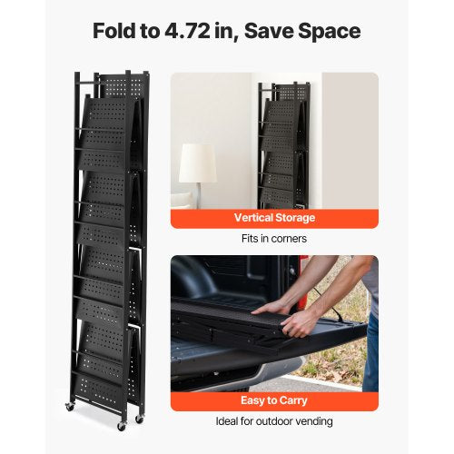 5Tier Foldable Storage Shelf 32W x 14D x 72H Inch Folding Metal Rack b
