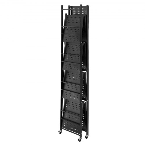 5Tier Foldable Storage Shelf 32W x 14D x 72H Inch Folding Metal Rack b