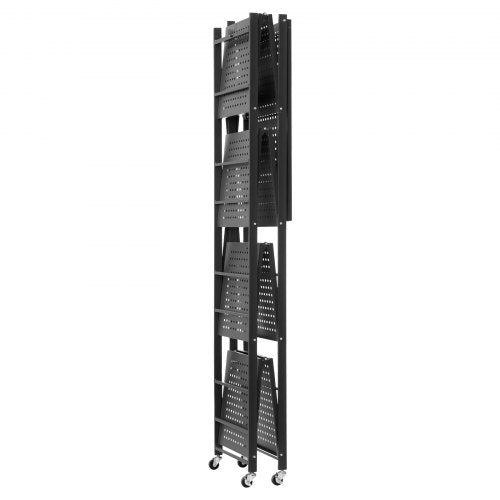 5Tier Foldable Storage Shelf 28W x 15D x 64H Inch Folding Metal Rack