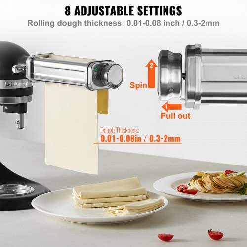 Pasta Attachment for KitchenAid Stand Mixer Stainless Steel Pasta Sheet
