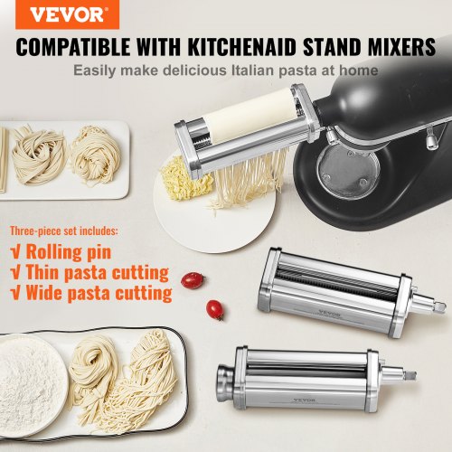 Pasta Attachment for KitchenAid Stand Mixer Stainless Steel Pasta Roller