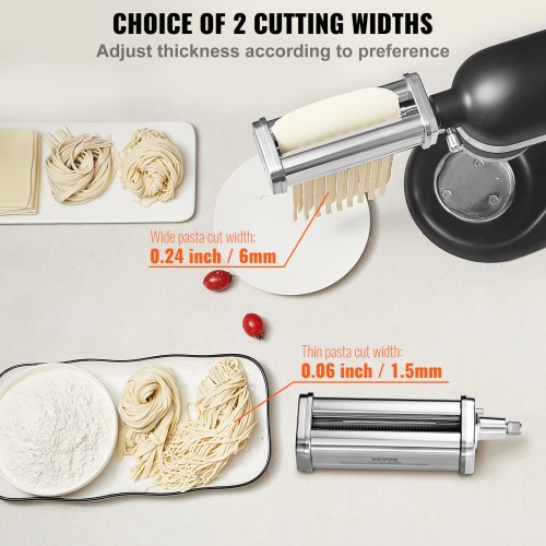 Pasta Attachment for KitchenAid Stand Mixer Stainless Steel Pasta Roller