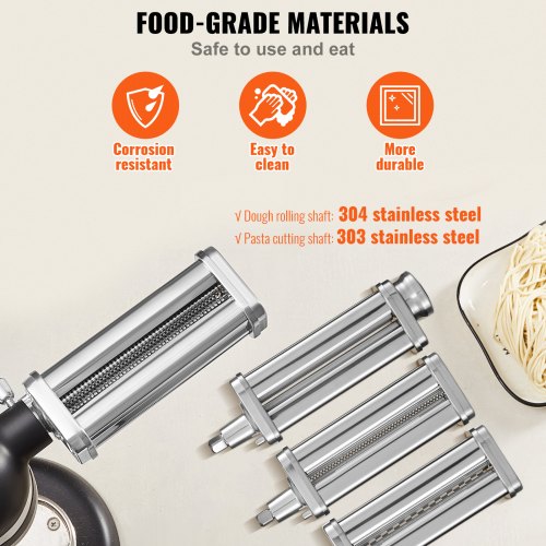 Pasta Attachment for KitchenAid Stand Mixer Stainless Steel Pasta Roller