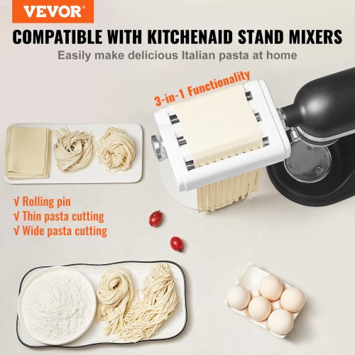 Pasta Attachment for KitchenAid Stand Mixer 3IN1 Stainless Steel Pasta