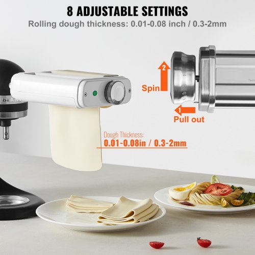 Pasta Attachment for KitchenAid Stand Mixer 3IN1 Stainless Steel Pasta