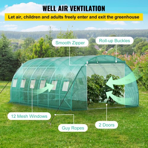 Walkin Tunnel Greenhouse 20 x 10 x 7 ft Portable Plant Hot House