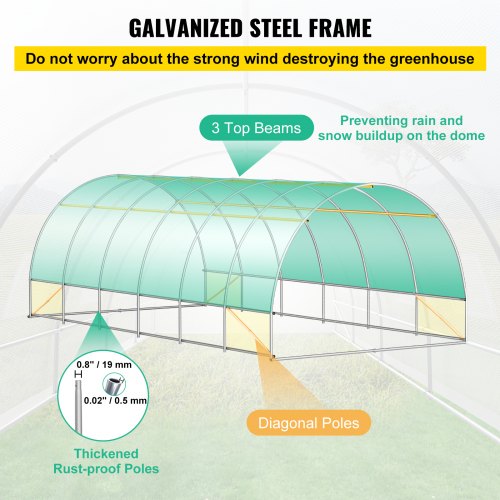 20 x 10 x 7 ft Walkin Tunnel Greenhouse Portable Plant Hot House