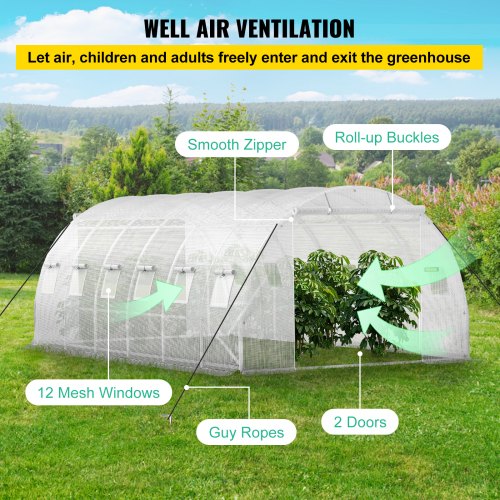 20 x 10 x 7 ft Walkin Tunnel Greenhouse Portable Plant Hot House