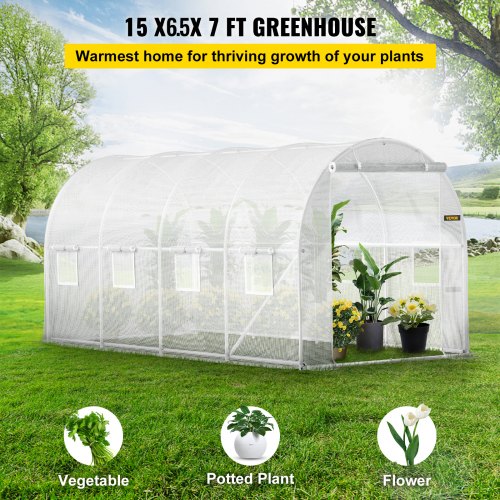 15 x 65 x 7 ft Walkin Tunnel Greenhouse Portable Plant Hot House