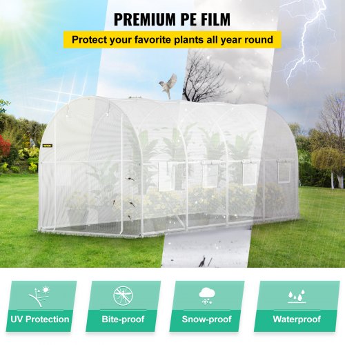 15 x 65 x 7 ft Walkin Tunnel Greenhouse Portable Plant Hot House