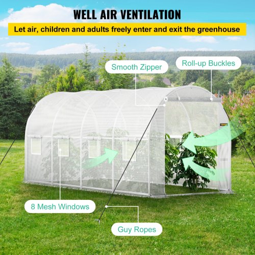 15 x 65 x 7 ft Walkin Tunnel Greenhouse Portable Plant Hot House
