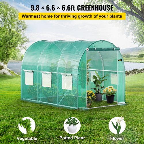 Walkin Tunnel Greenhouse 98 x 66 x 6.6 ft Portable Plant Hot House