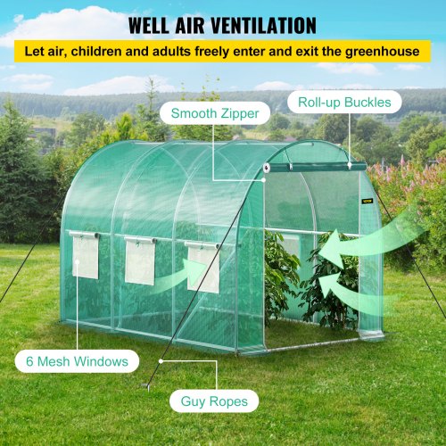 Walkin Tunnel Greenhouse 98 x 66 x 6.6 ft Portable Plant Hot House