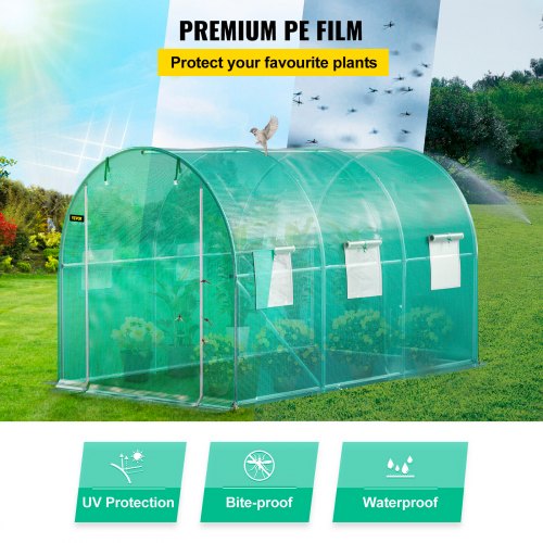 12 x 7 x 7 ft Walkin Tunnel Greenhouse Portable Plant Hot House with Galvanized