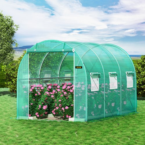 12 x 7 x 7 ft Walkin Tunnel Greenhouse Portable Plant Hot House with Galvanized