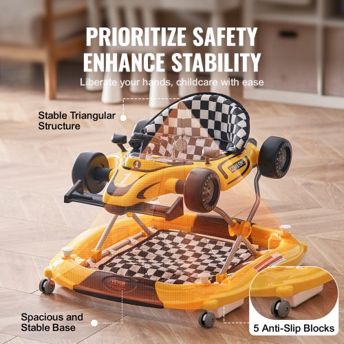4in1 Baby Walker Foldable Baby Activity Center on Wheels Adjustable