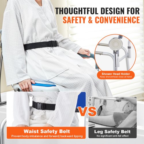Sliding Tub Transfer Bench with 360 Degree Swivel Seat Height Adjustable