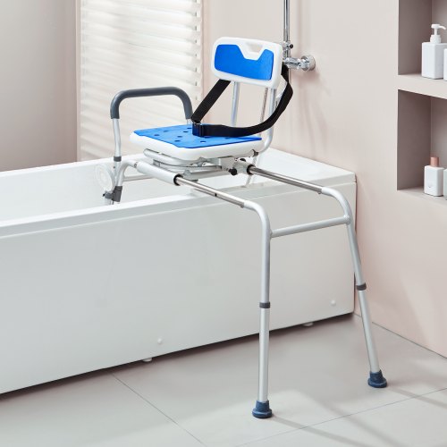 Sliding Tub Transfer Bench with 360 Degree Swivel Seat Height Adjustable