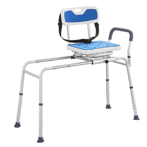 Sliding Tub Transfer Bench with 360 Degree Swivel Seat Height Adjustable