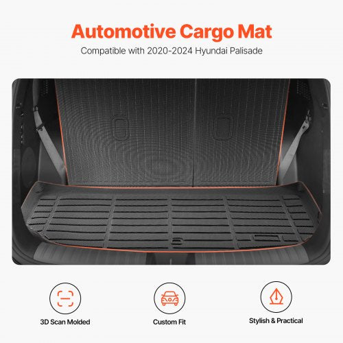 Cargo Mats Compatible with Hyundai Palisade 20202024 Custom Fit TPE Cargo