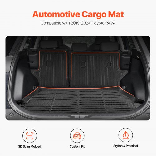 Cargo Mats Compatible with Toyota RAV4 20192024 Custom Fit TPE Cargo Liner