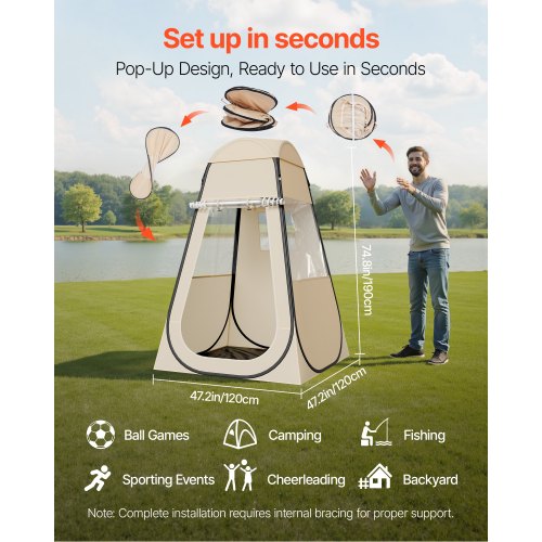 Pop up Sports Tent 47x47 in Clear Bubble Tent for 1 Person Waterproof