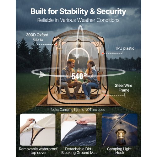 Pop up Sports Tent 50x50 in Clear Bubble Tent for 1 Person Waterproof