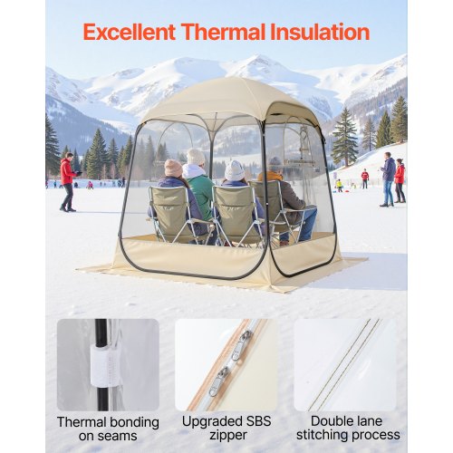 Pop up Sports Tent 63x63 in Clear Bubble Tent for 24 Persons Waterproof