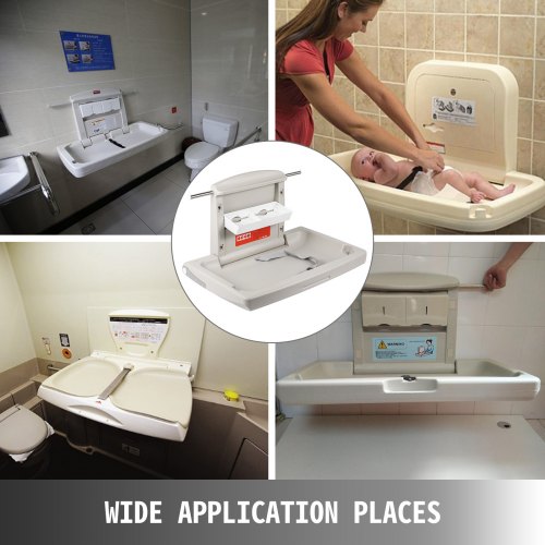 Horizontal Baby Changing Table Wallmounted Baby Diaper Changing Station